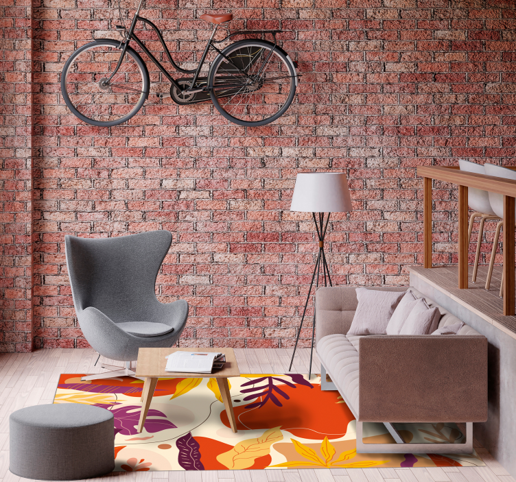 Tapis vinyle nature modèles de feuillage d'automne - TenStickers