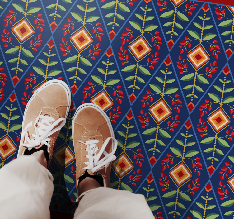 Tapis vinyles géométriques motif géométrique botanique - TenStickers