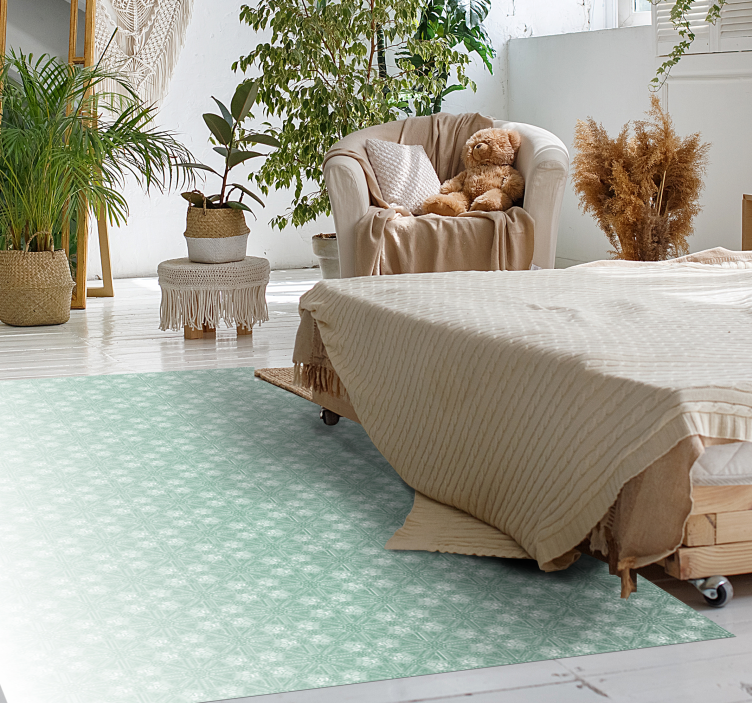 Tapis vinyle chambre motifs vert menthe - TenStickers