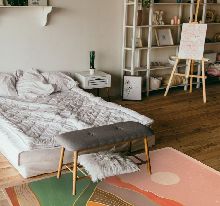 Tapis vinyle design moderne paysage de montagne abstrait - TenStickers