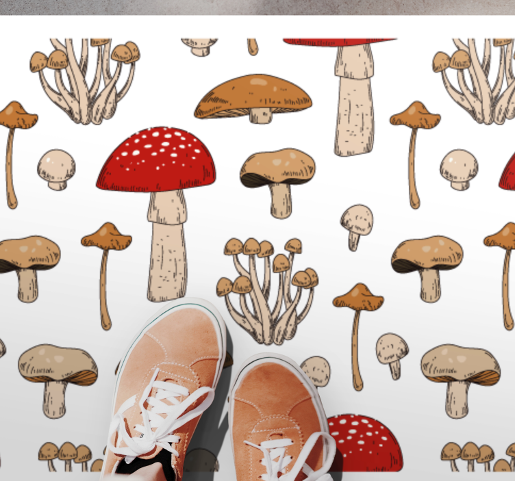 Tapis vinyle nature paysage de rêve aux champignons - TenStickers