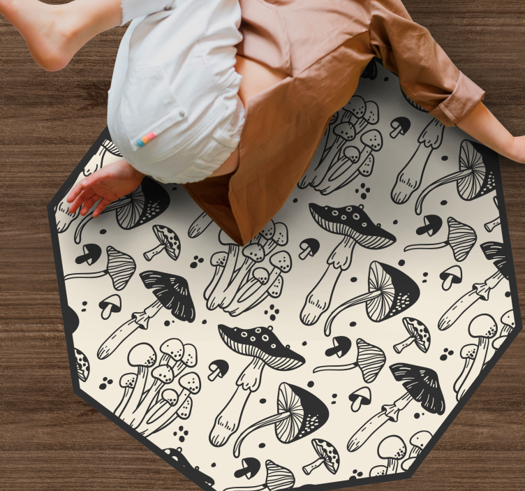 Tapis vinyle fleurs et plantes royaume des champignons - TenStickers