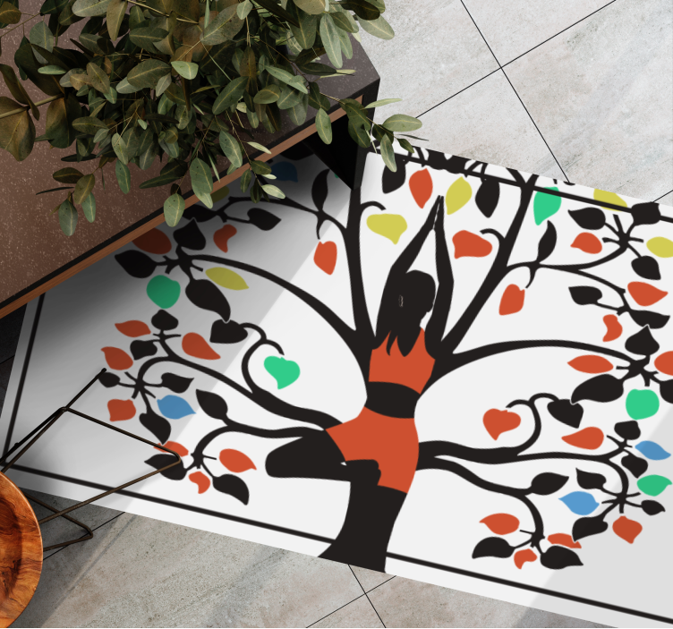 Tapis vinyle nature femme arbre - TenStickers