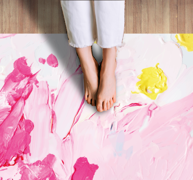 Tapis vinyle nature teintes florales abstraites - TenStickers