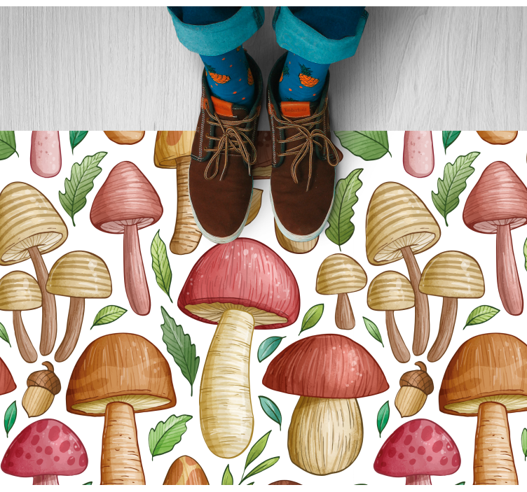 Tapis vinyle nature variété de champignons ludiques - TenStickers