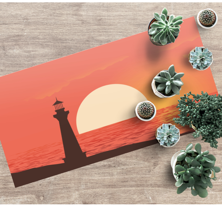 Tapis vinyle nature vue sur le coucher de soleil côtier - TenStickers