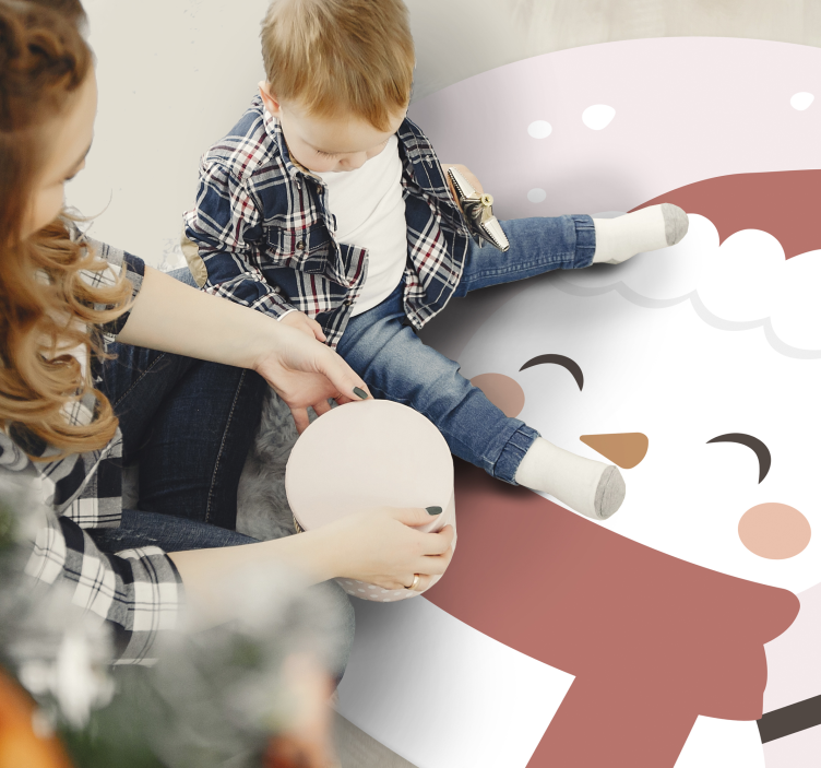 Tapis vinyle noël joyeux bonhomme de neige - TenStickers