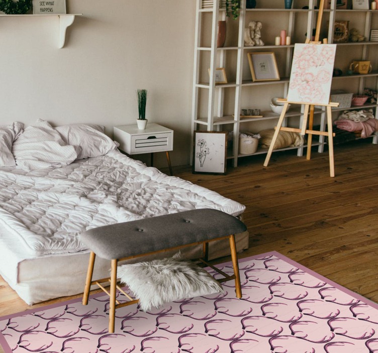 Tapis vinyle nordique élégant motif de bois de cerf - TenStickers
