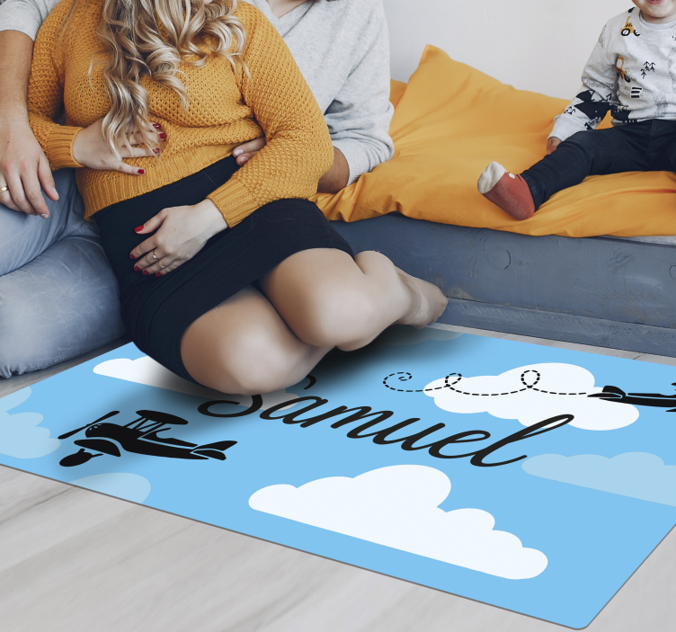 Tapis vinyle autres tapis avions du ciel avec nom - TenStickers