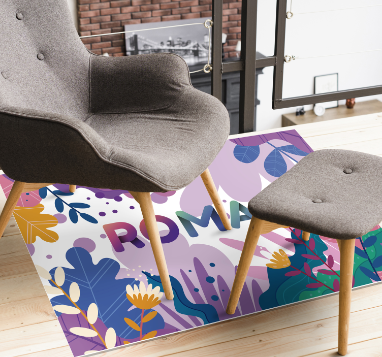 Tapis vinyle personnalisé botanique personnalisée - TenStickers