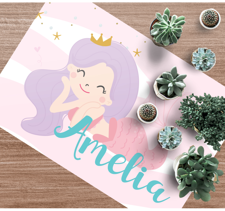 Tapis vinyle autres tapis princesse sirène avec nom - TenStickers