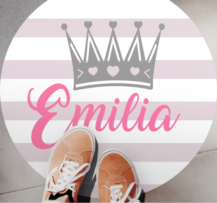 Tapis vinyle personnalisé couronne et rayures - TenStickers