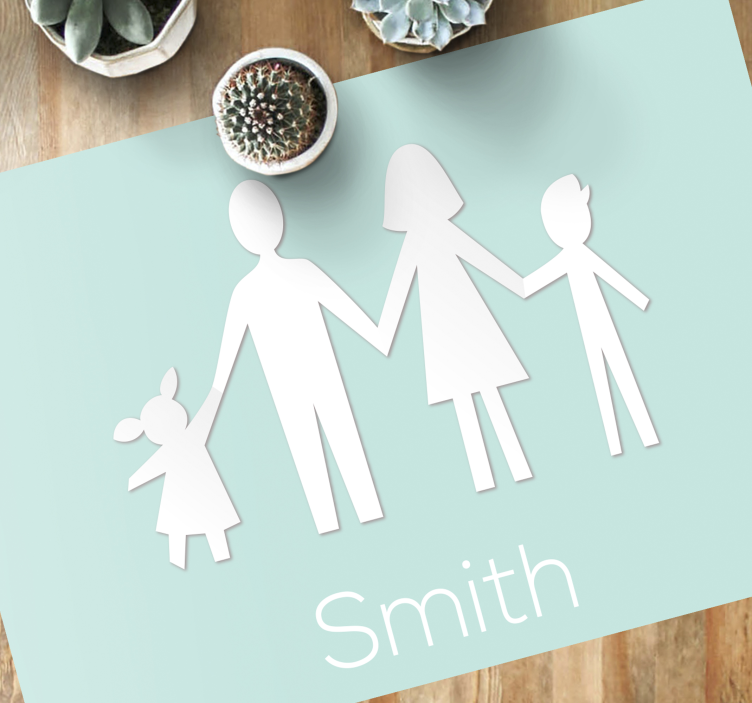 Tapis vinyle personnalisé famille personnalisable - TenStickers