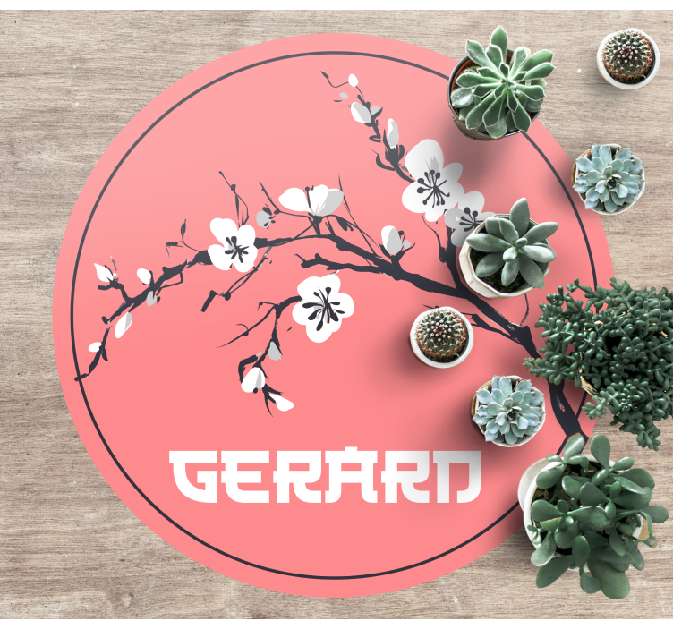 Tapis vinyle personnalisé grâce des fleurs de cerisier - TenStickers