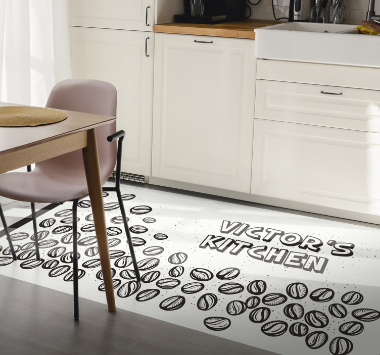 Tapis vinyle personnalisé grains de café personnalisés - TenStickers