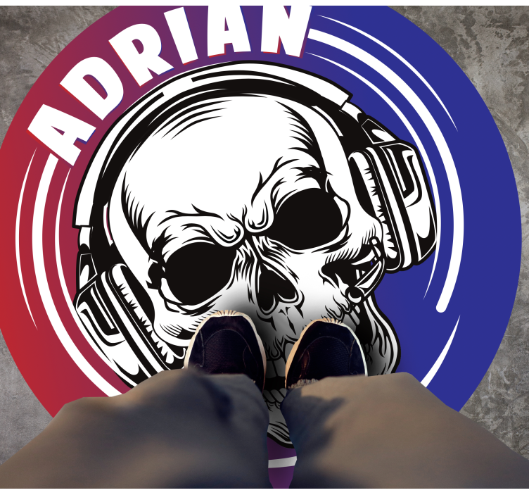 Tapis vinyle ado casque personnalisé avec tête de mort - TenStickers