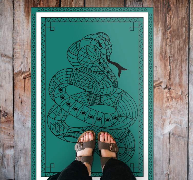 Tapis vinyle animal illustration de serpent - TenStickers