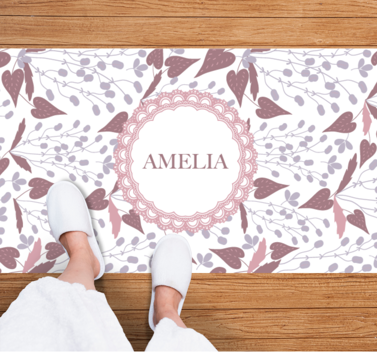 Tapis vinyle personnalisé motif floral - TenStickers