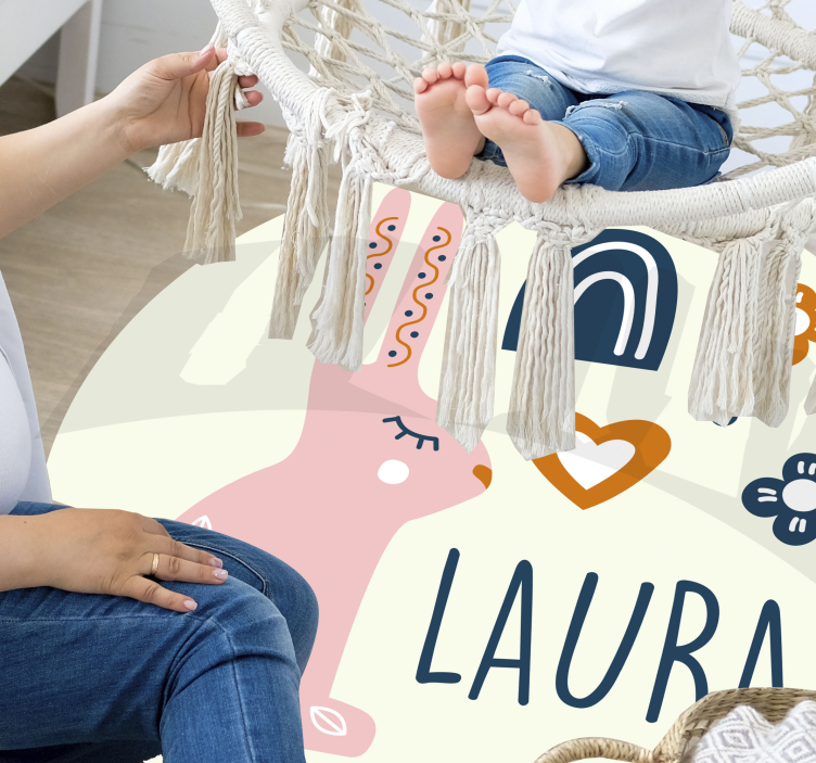 Tapis vinyle personnalisé lapin personnalisable - TenStickers