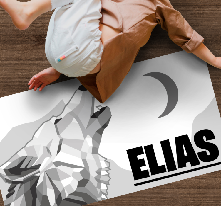 Tapis vinyle personnalisé loup géométrique - TenStickers