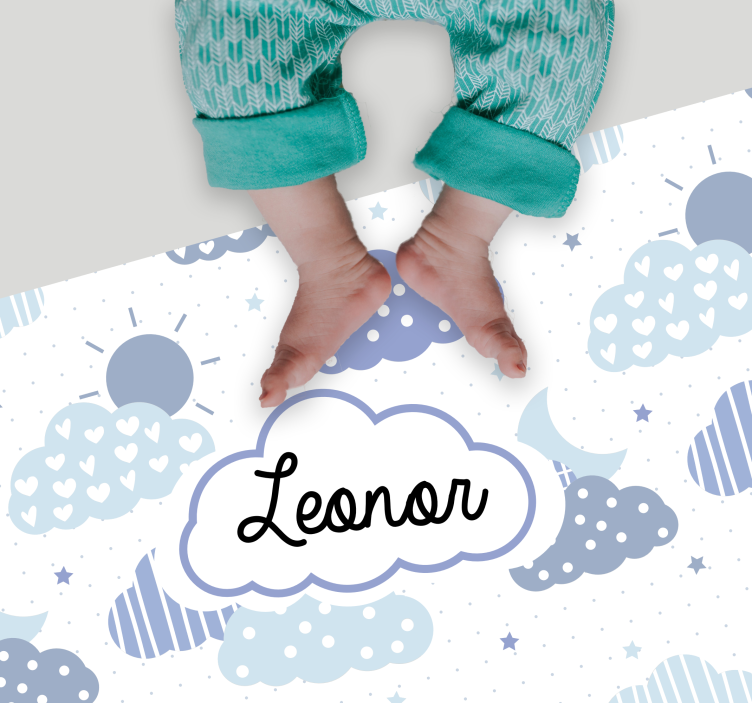 Tapis vinyle personnalisé motif de nuages - TenStickers