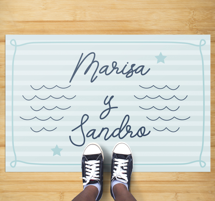 Tapis vinyle chambre noms de couples marins - TenStickers