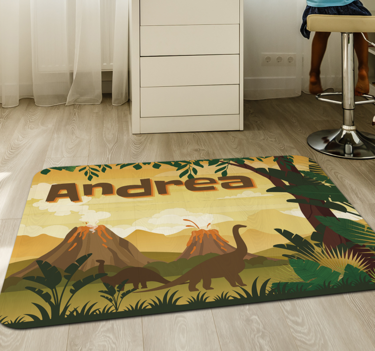 Tapis vinyle personnalisé paysage jurassique - TenStickers