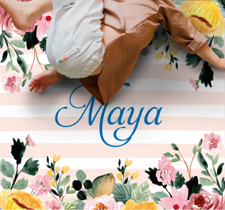 Tapis vinyle chambre personnalisation florale - TenStickers