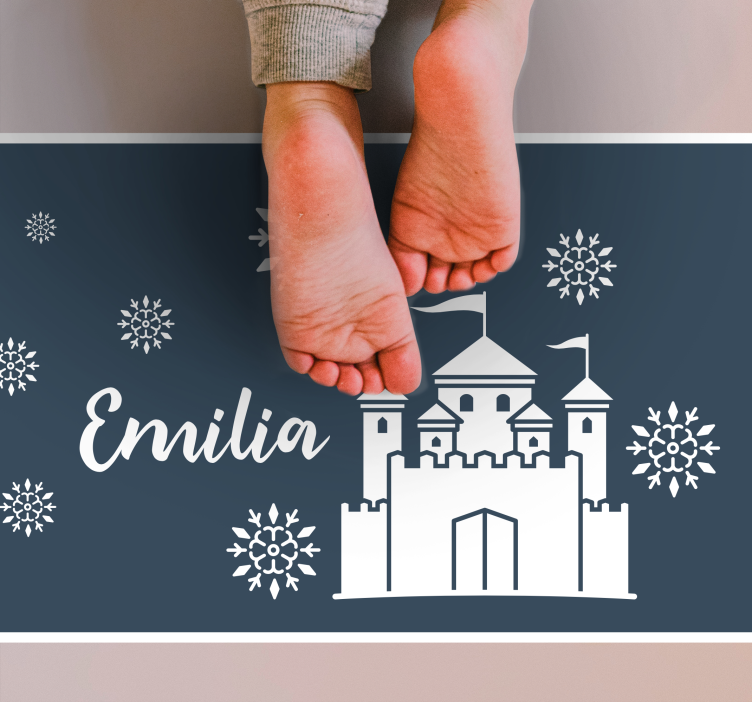 Tapis vinyle personnalisé scène ludique du château - TenStickers