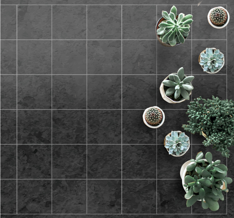 Tapis vinyle pierre carrés noirs élégants - TenStickers