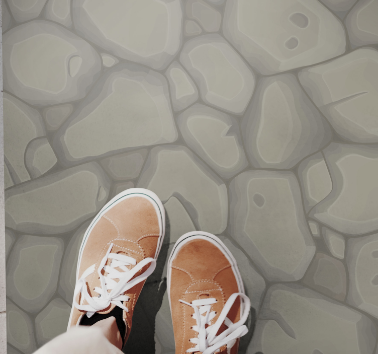 Tapis vinyle pierre chemin de galets - TenStickers