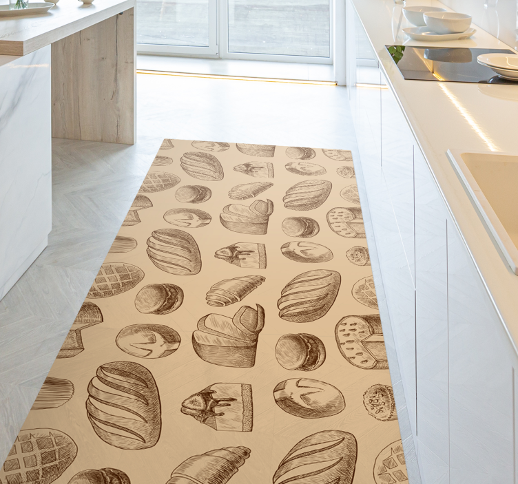 Tapis vinyle pierre élégance des produits de boulangerie - TenStickers