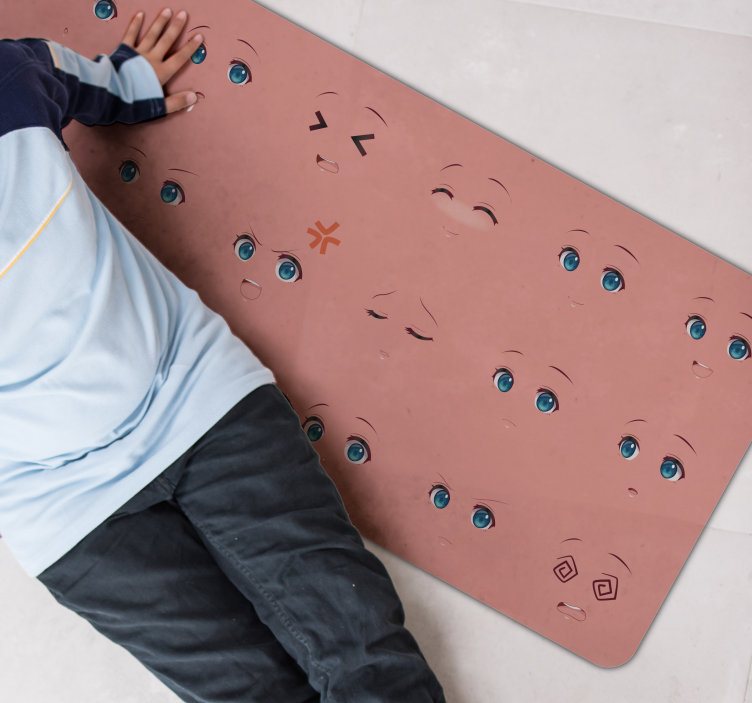 Tapis vinyle pour enfants activité des visages émotifs - TenStickers