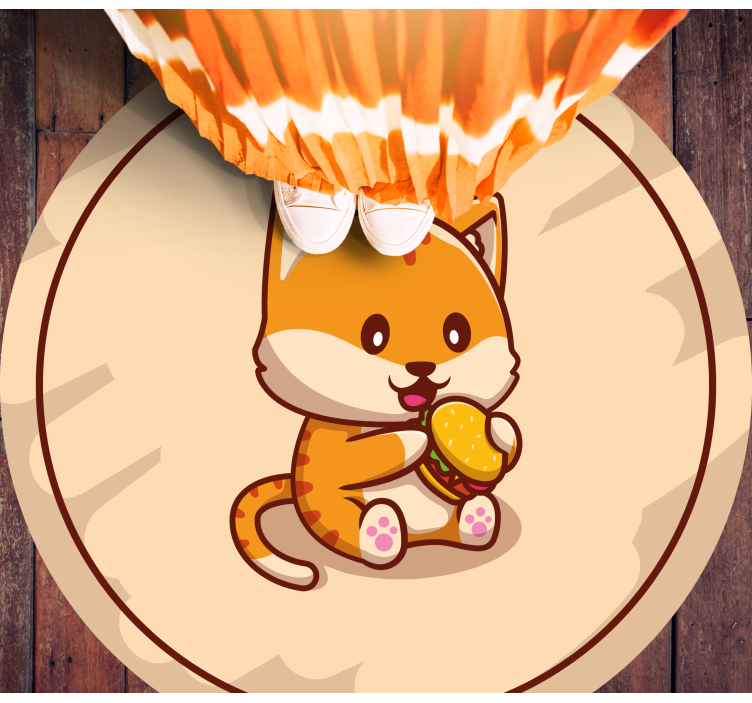 Tapis vinyle pour enfants bébé chat avec sandwich - TenStickers