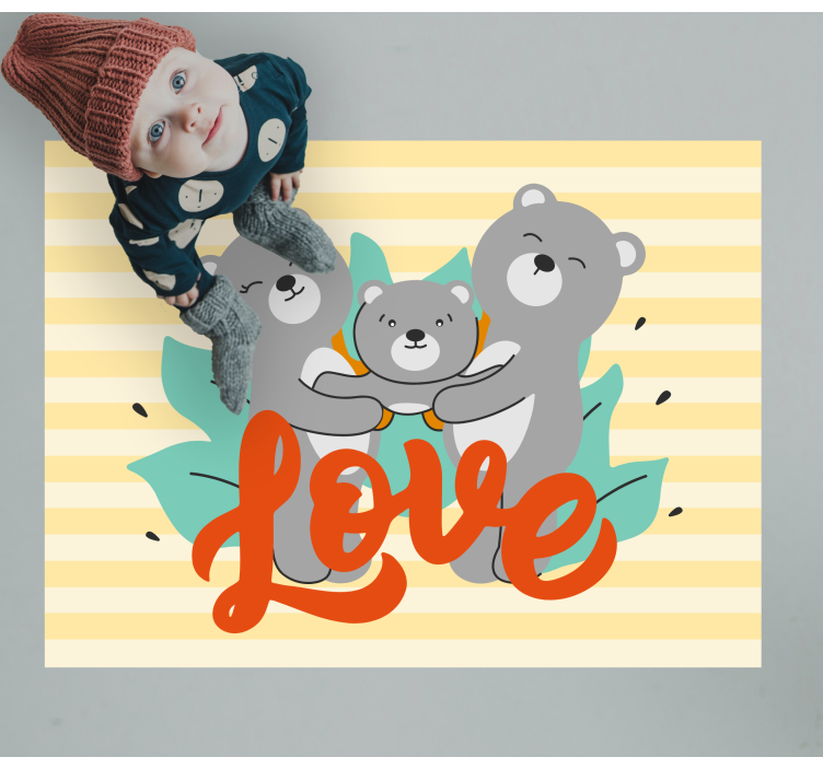 Tapis vinyle pour enfants amour de la famille des ours - TenStickers