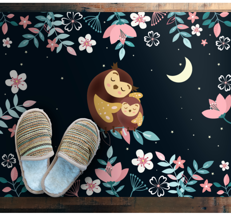 Tapis vinyle animal amour de maman hibou - TenStickers