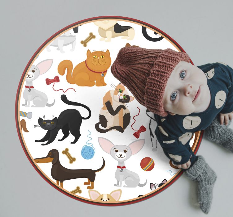 Tapis vinyle pour enfants animaux de compagnie joueurs - TenStickers