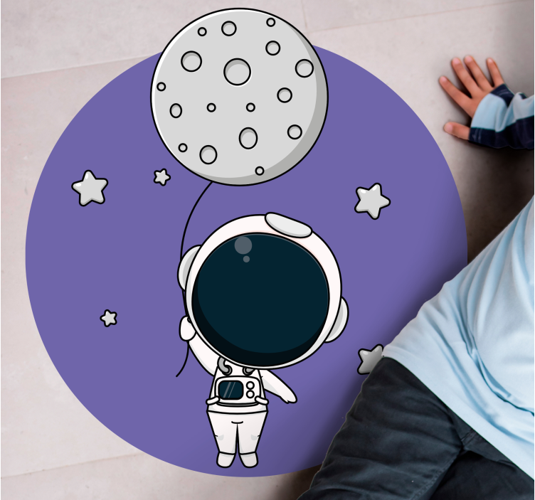 Tapis vinyle autres tapis astronaute avec ballon - TenStickers