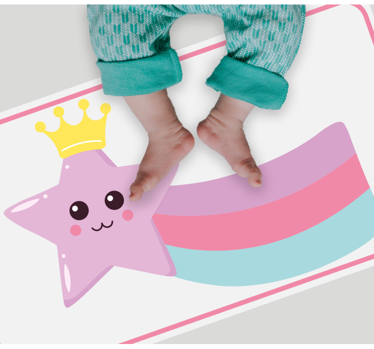 Tapis vinyle pour enfants breloque couronne étoilée - TenStickers