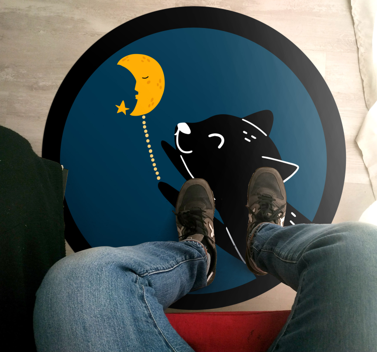 Tapis vinyle pour enfants chat au clair de lune - TenStickers