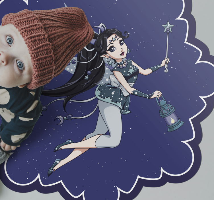 Tapis vinyle pour enfants ciel nocturne féerique - TenStickers