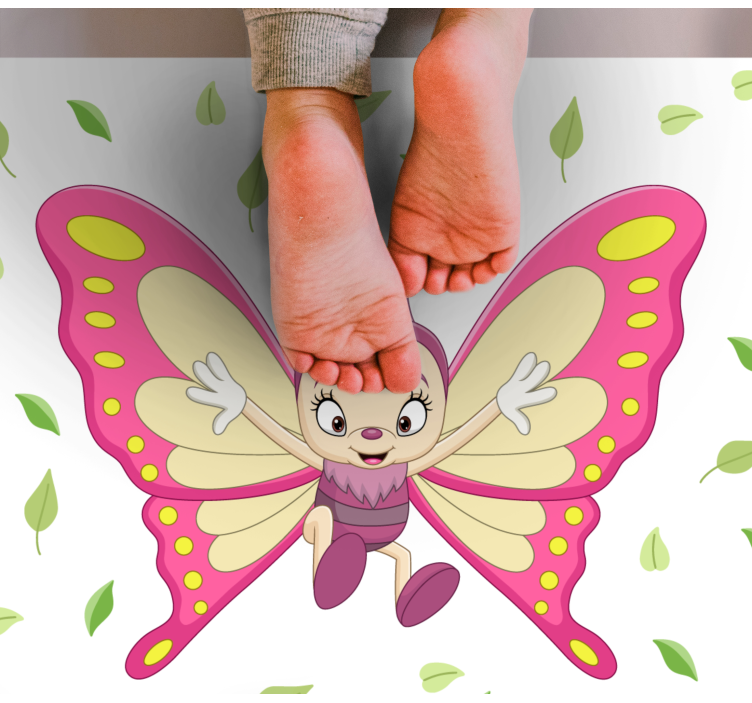 Tapis vinyle pour enfants figurine de papillon vibrante - TenStickers