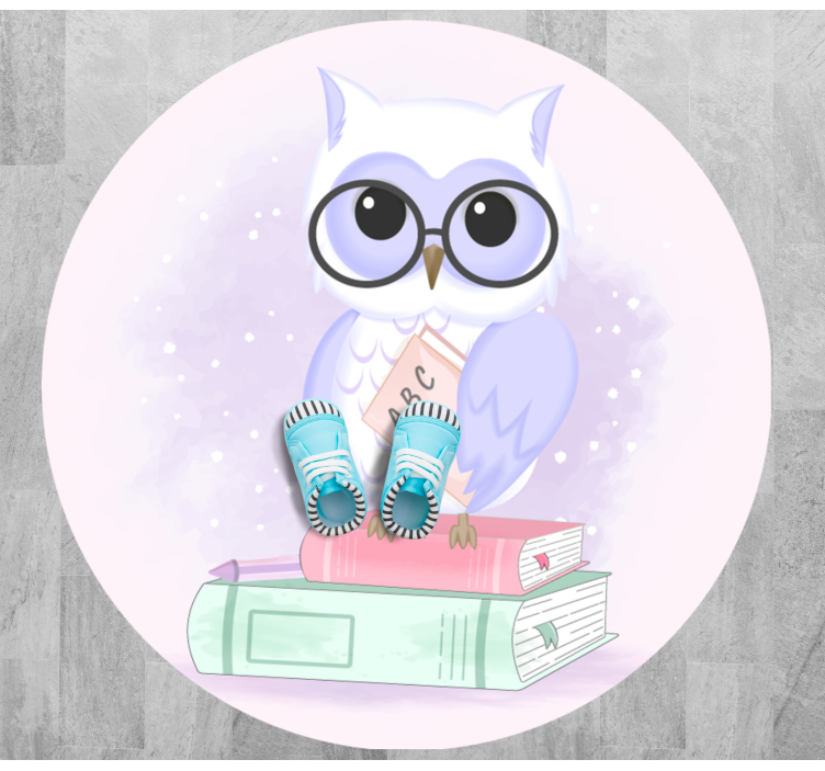 Tapis vinyle animal illustration de hibou intelligent - TenStickers