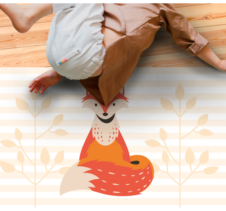 Tapis vinyle pour enfants illustration de renard mignon - TenStickers