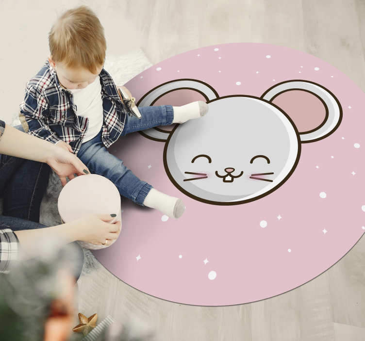 Tapis vinyle pour enfants illustration de souris adorable - TenStickers