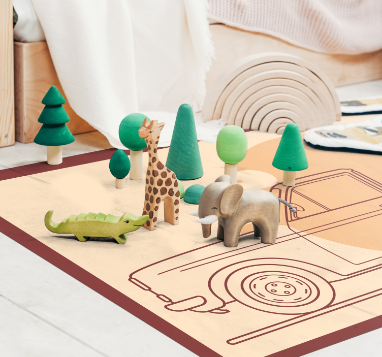 Tapis vinyle pour enfants illustration de véhicule jouet - TenStickers