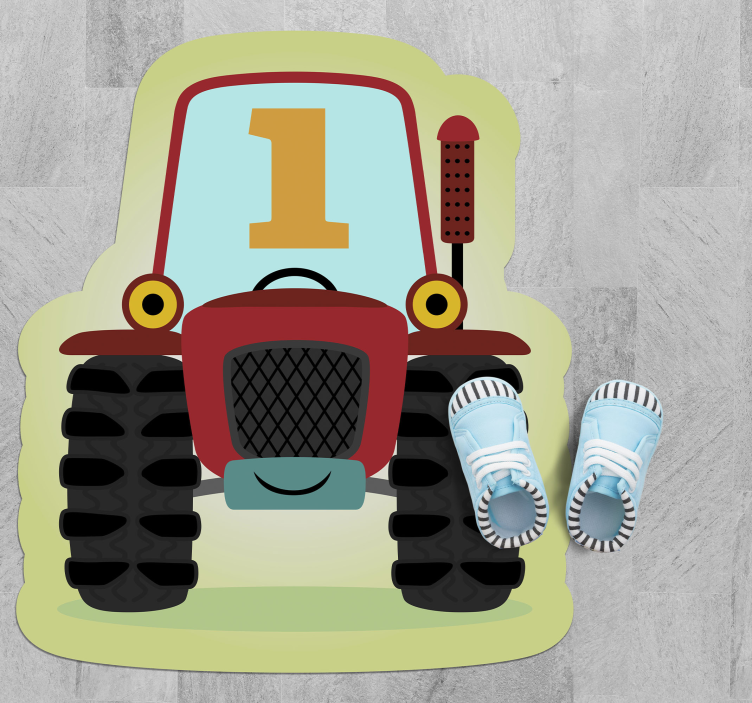 Tapis vinyle pour enfants illustration du tracteur - TenStickers