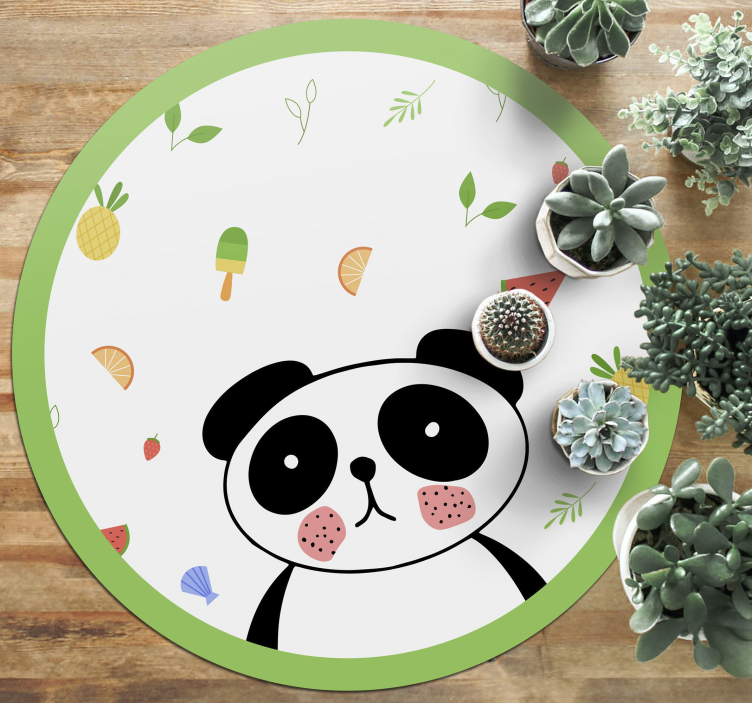 Tapis vinyle pour enfants joli cercle de panda - TenStickers