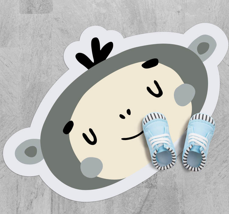 Tapis vinyle chambre bébé visage de singe nordique - TenStickers