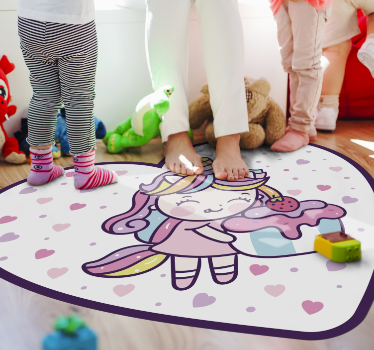 Tapis vinyle pour enfants jolie friandise licorne - TenStickers